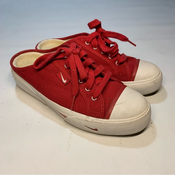 Women’s Nike Hermosa Mules Red Lace Up Slip On US 7.5 EUC Y2K 90's - Picture 5 of 10
